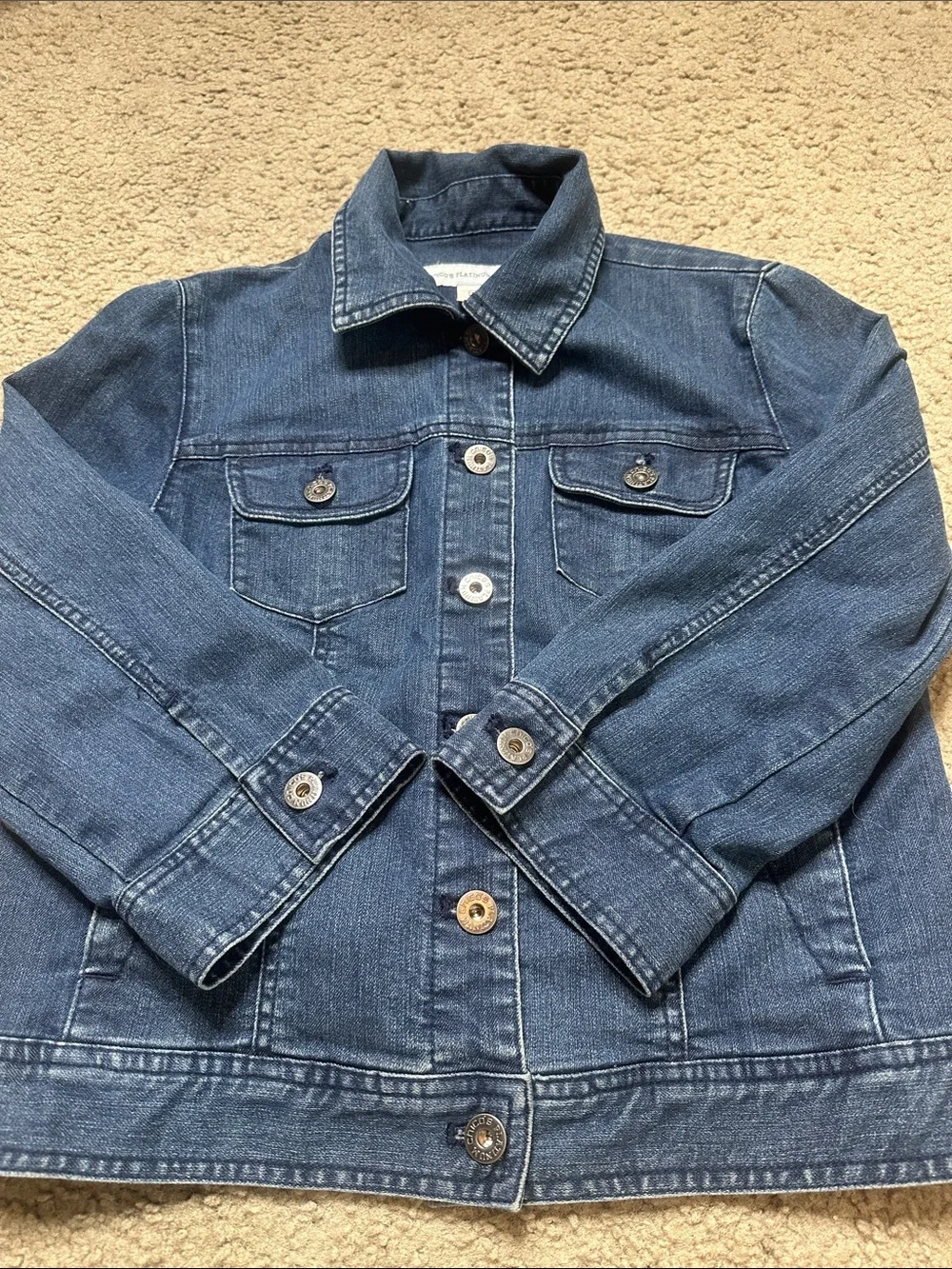 Chico’s PLATINUM  DENIM Dark Blue Denim Jacket SIZE 0